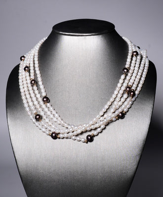 FRESHWATER ROW PEARL NECKLACE #1592