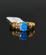 Black Opal Diamond Ring #2186