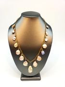 FRESHWATER BUTTON PEARL NECKLACE #1589